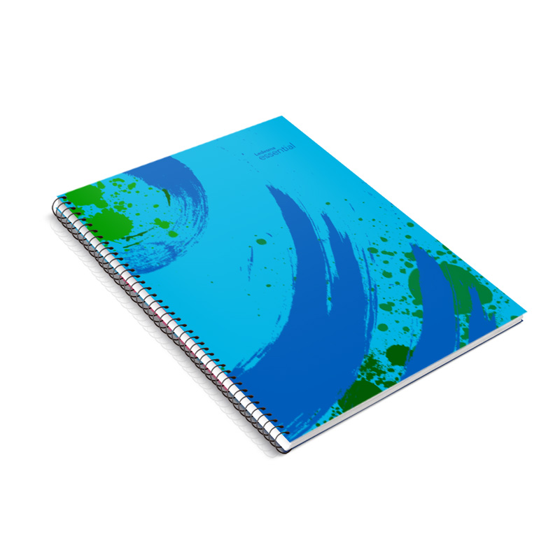 Cuaderno Essential espiralado polipropileno turquesa, 22x29cm. 84 hojas rayadas