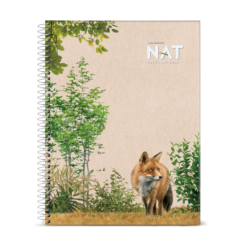 Cuaderno Ledesma NAT espiralado, 22 x 29cm. 70 hojas rayadas