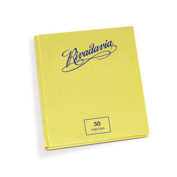 Cuaderno Rivadavia tapa cartón, 16x21cm. 50 hojas lisas