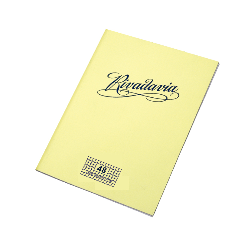 Cuaderno Rivadavia tapa flexible, 16 x 21cm. 48 hojas cuadriculadas