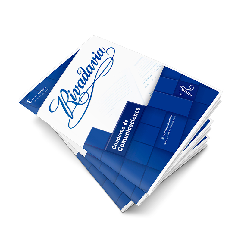 Cuaderno de Comunicaciones Rivadavia tapa flexible, 16x21cm.