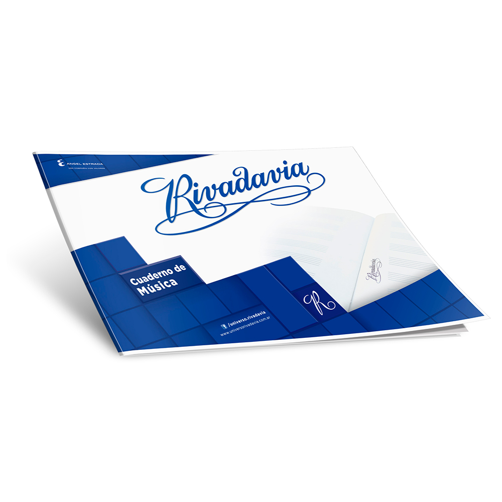 Cuaderno de Música Rivadavia tapa flexible 20 hojas pentagramadas
