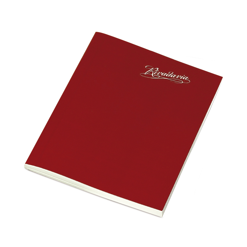 Cuaderno Rivadavia tapa flexible rojo, 16x21cm. 48 hojas rayadas