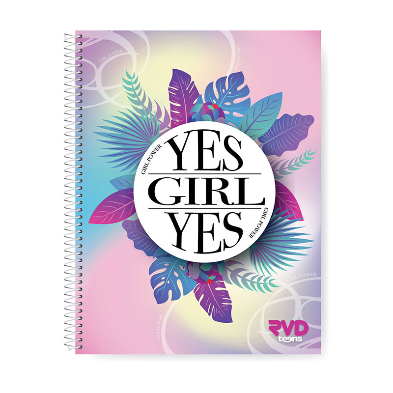 Cuaderno Rivadavia Teens Girl Power espiralado, 22x29cm. 150 hojas cuadriculadas(D)