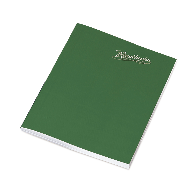 Cuaderno Araña Rivadavia tapa flexible verde, 16 x 21cm. 48 hojas rayadas