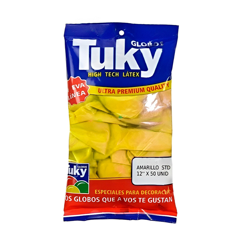 Globos lisos, amarillos de 12", 50 unidades (D)