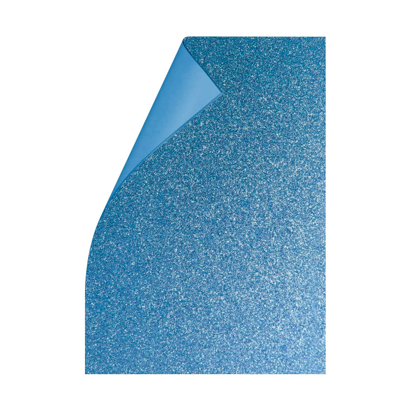 Goma Eva Glitter celeste, 40 x 60cm. pack de 10 unidades