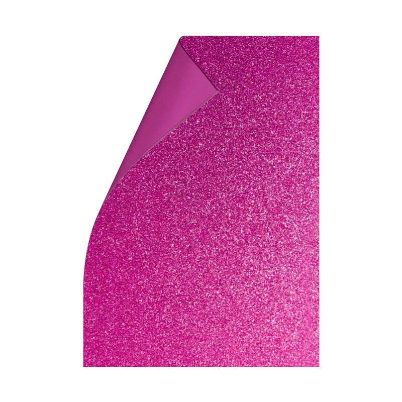 Goma Eva Glitter fucsia, 40 x 60cm. pack de 10 unidades