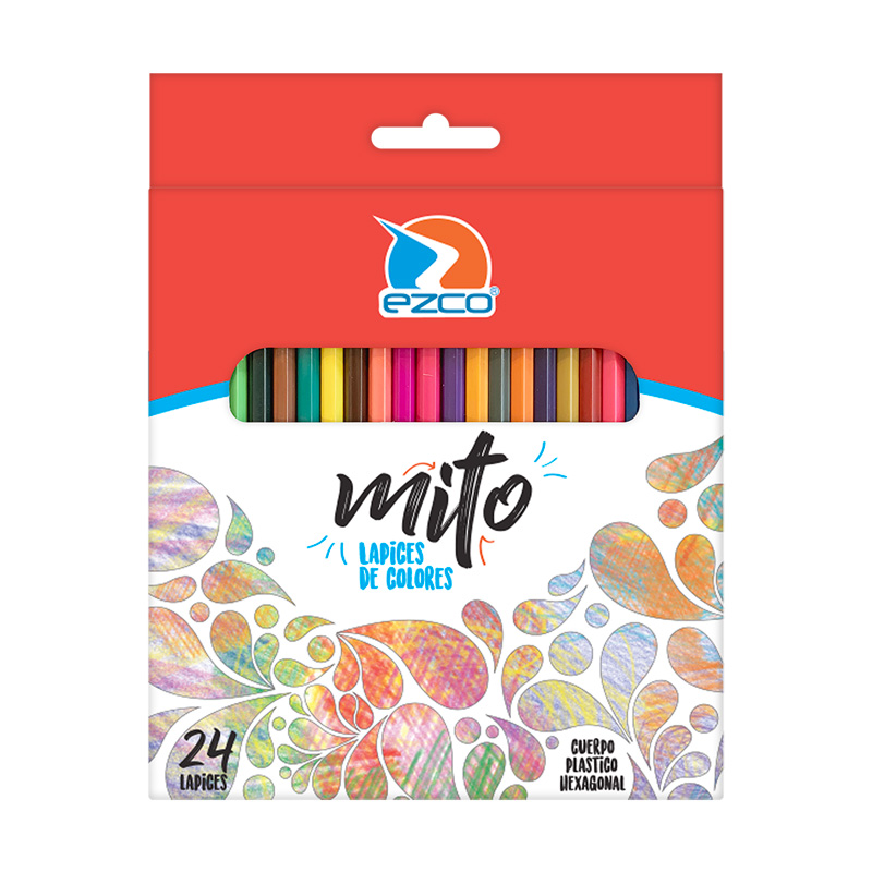 Lápices de colores Ezco Mito largos, de 24 colores