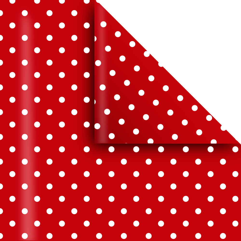 Papel Lunares plastificado rojo, pack de 10 unidades