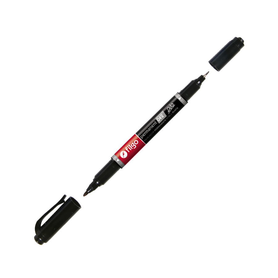 Marcador permanente de 2 puntas Filgo Permanent 042 Dúo negro