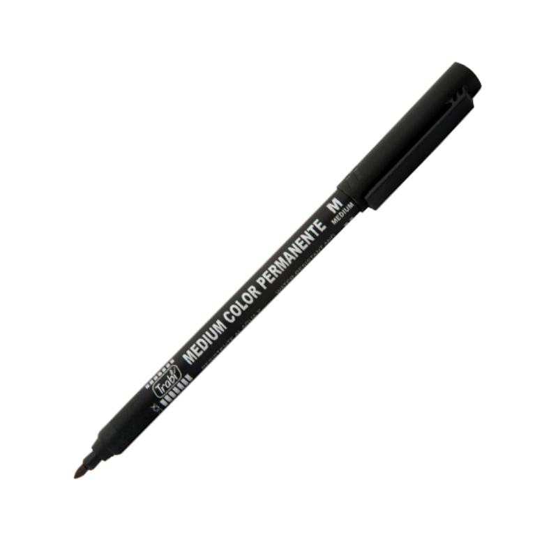 Marcador permanente Trabi Punta mediana negro 2,5mm