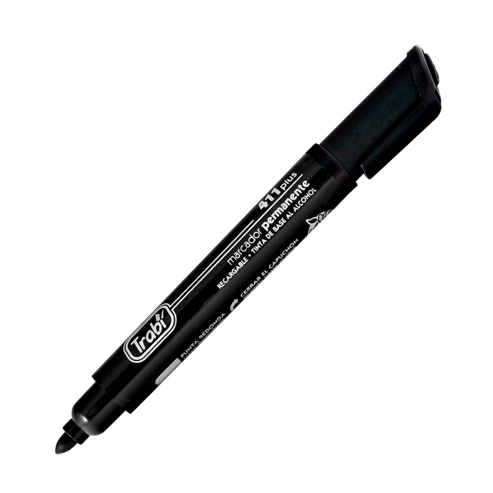 Marcador al solvente Trabi 411 negro