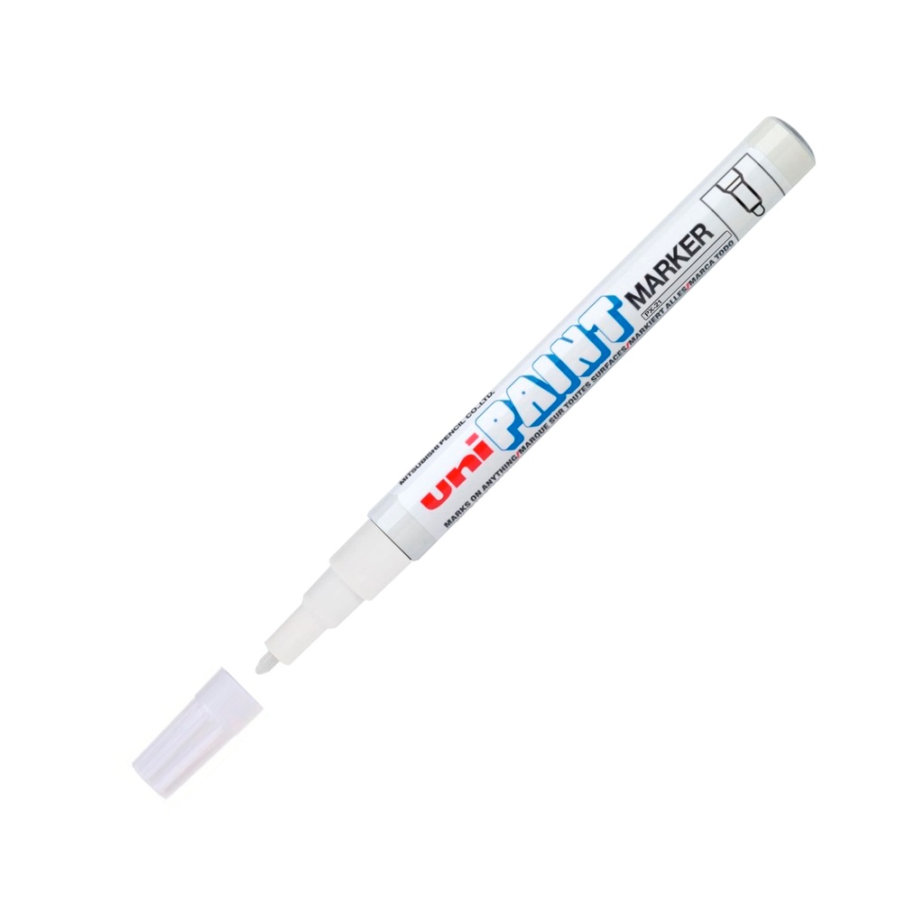 Marcador Uni Paint PX21 blanco, 12 unidades
