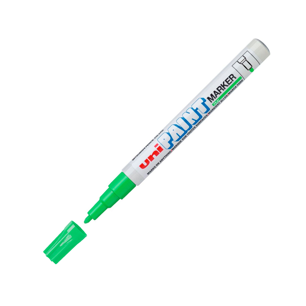 Marcador Uni Paint PX21 verde, 12 unidades
