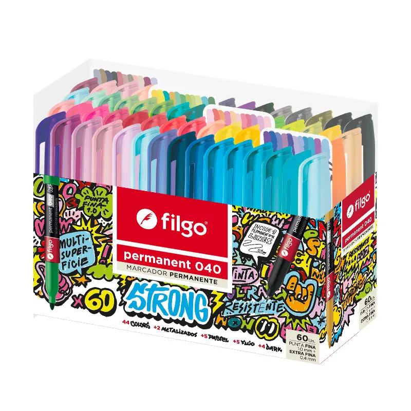 Marcadores permanentes Filgo Permanent Marker 040, 60 colores