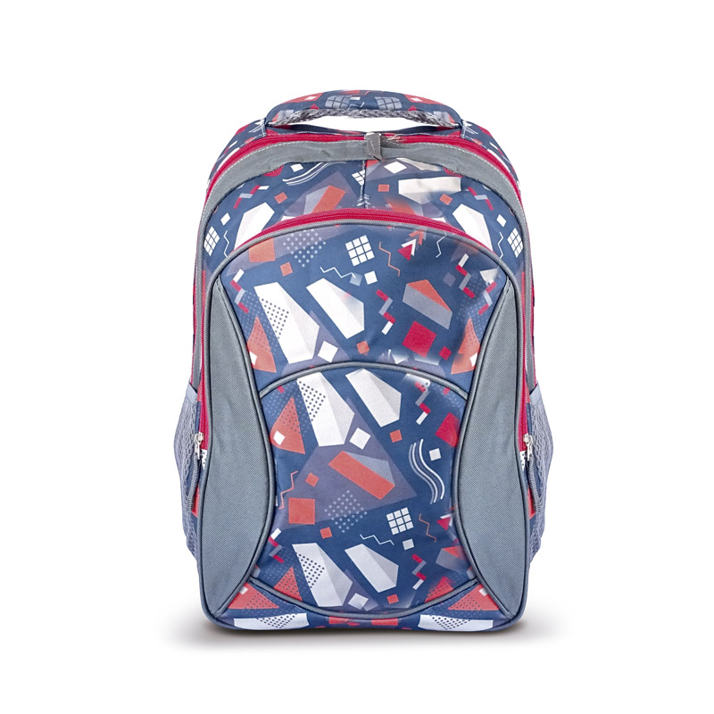 Mochila escolar RQ School 17" formas gris