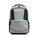 Mochila escolar RQ School II 17" gris y negro con cierre celeste