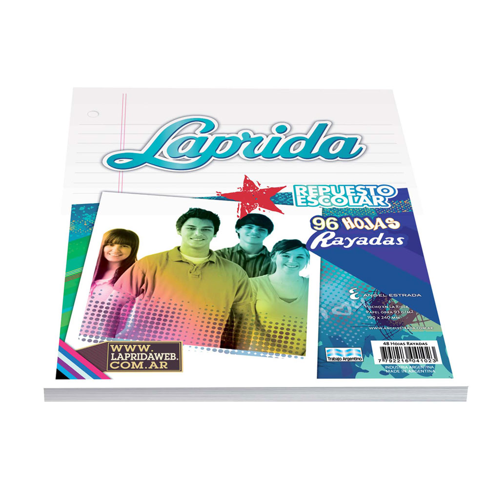 Repuesto Laprida, 96 hojas rayadas