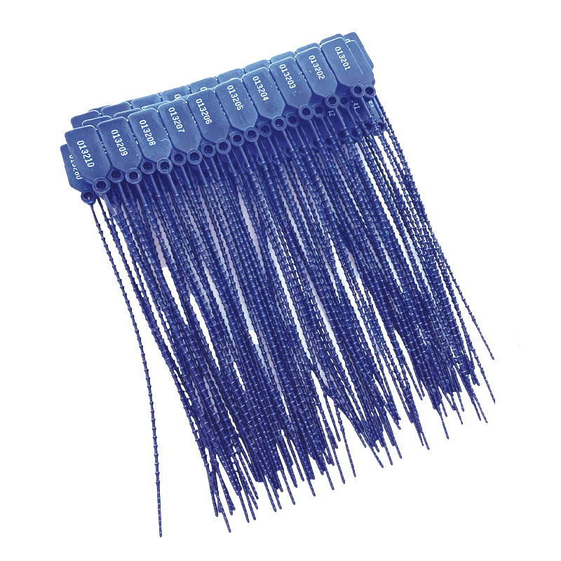 Precinto de seguridad plástico cola de ratón numerado, 24cm. pack de 100 unidades