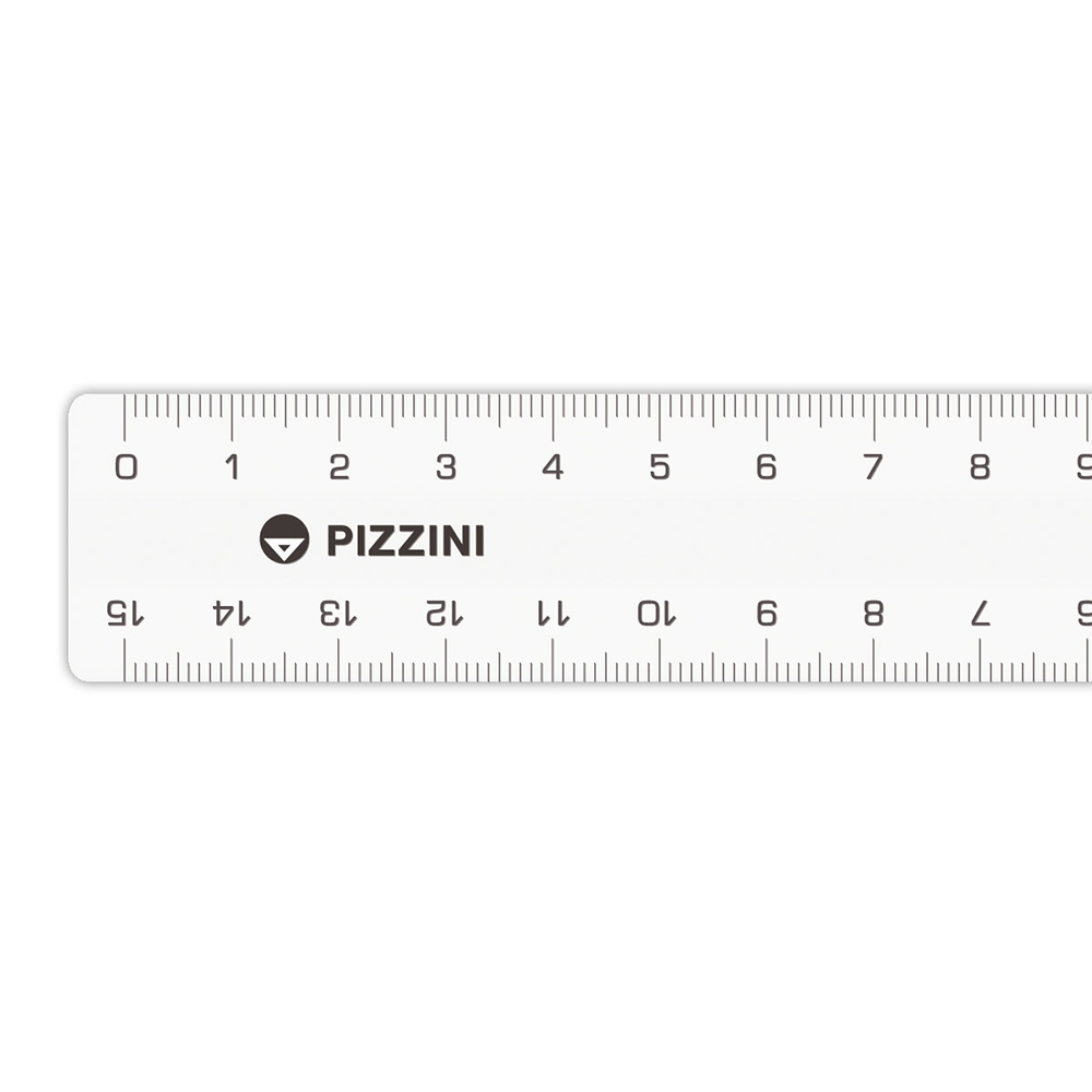 Regla acrílica Pizzini, 15cm.x 10