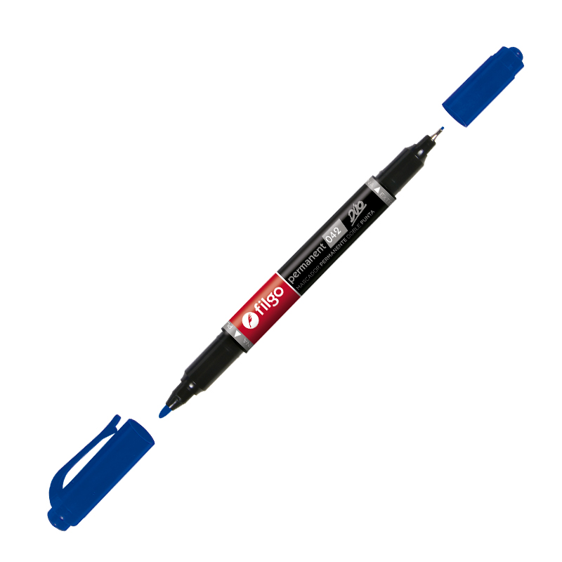 Marcador permanente de 2 puntas Filgo Permanent 042 Dúo azul