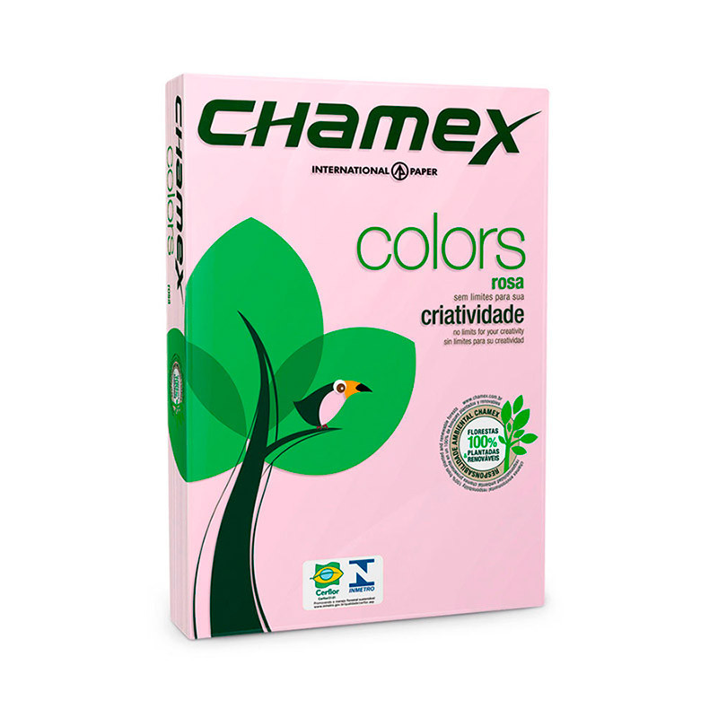 Resma Chamex A4 rosa, 75g.
