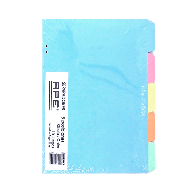 Separador Oficio 5 Posiciones Color X10 