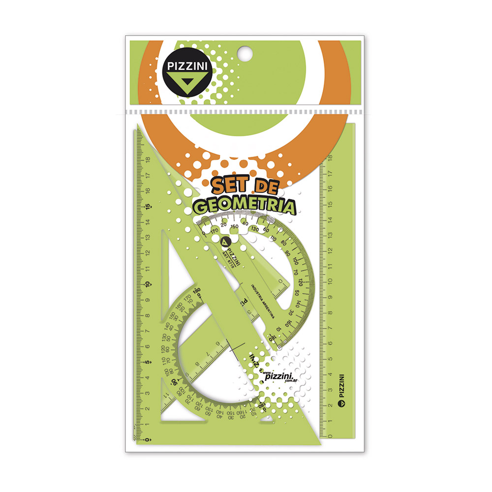 Set de Geometría de 4 piezas Pizzini 4114