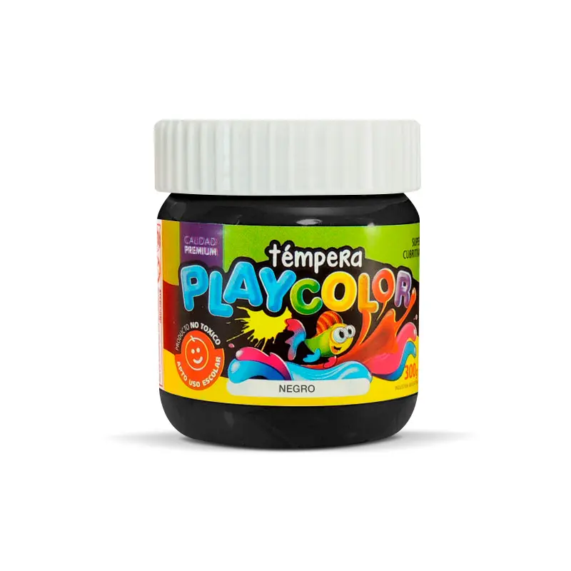 Témpera Playcolor,  250cc. Negro