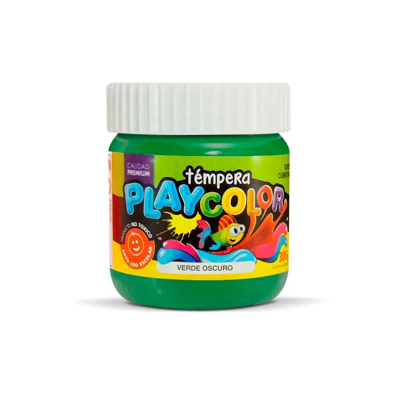 Témpera Playcolor,  250cc. Verde Oscuro