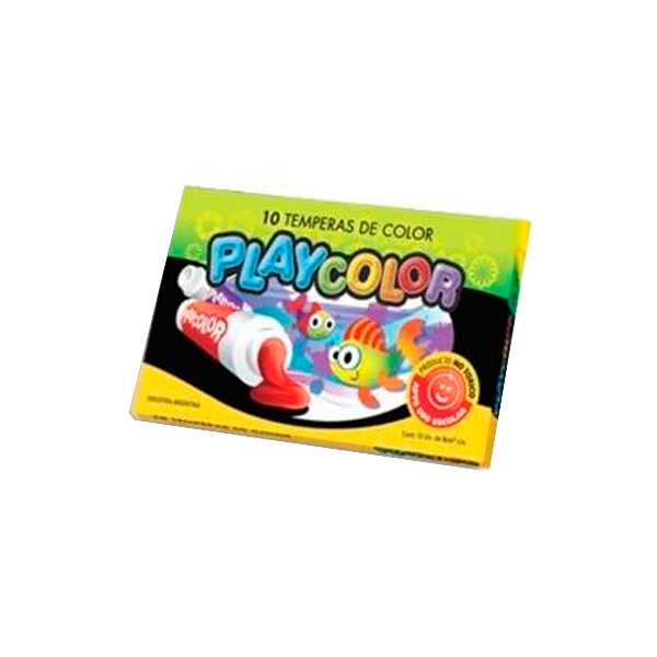 Témpera Playcolor verde claro, caja de 10 unidades