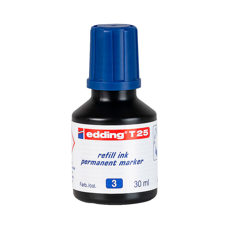 Tinta para marcador Edding T-25 azul, 30ml.