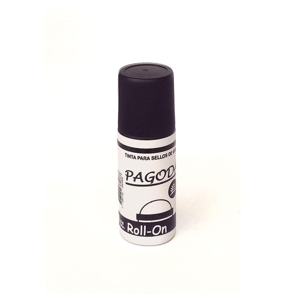 Tinta para sellos de goma rolón Pagoda, negra, 70cc.