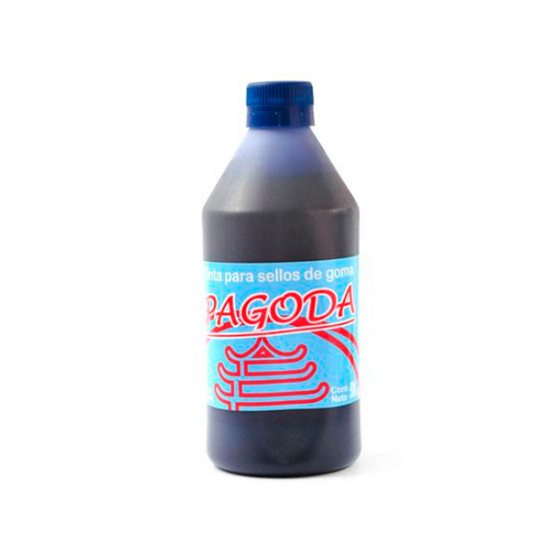 Tinta para sellos de goma Pagoda negra, 500cc.
