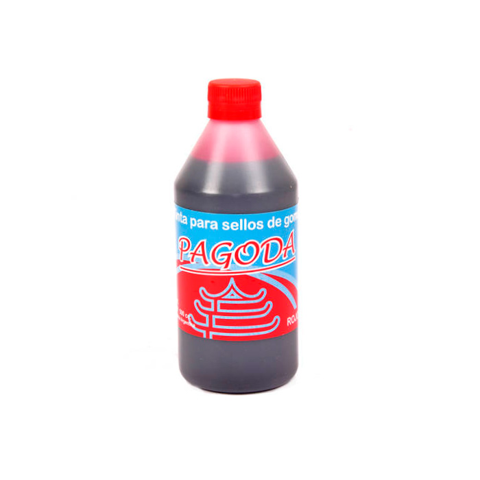 Tinta para sellos de goma Pagoda roja, 500cc.