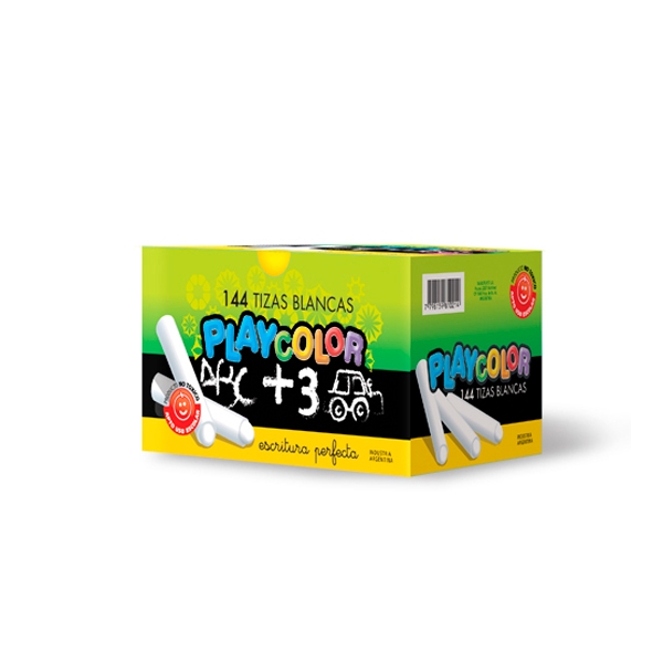 Tiza Playcolor blanca, caja de 144 unidades