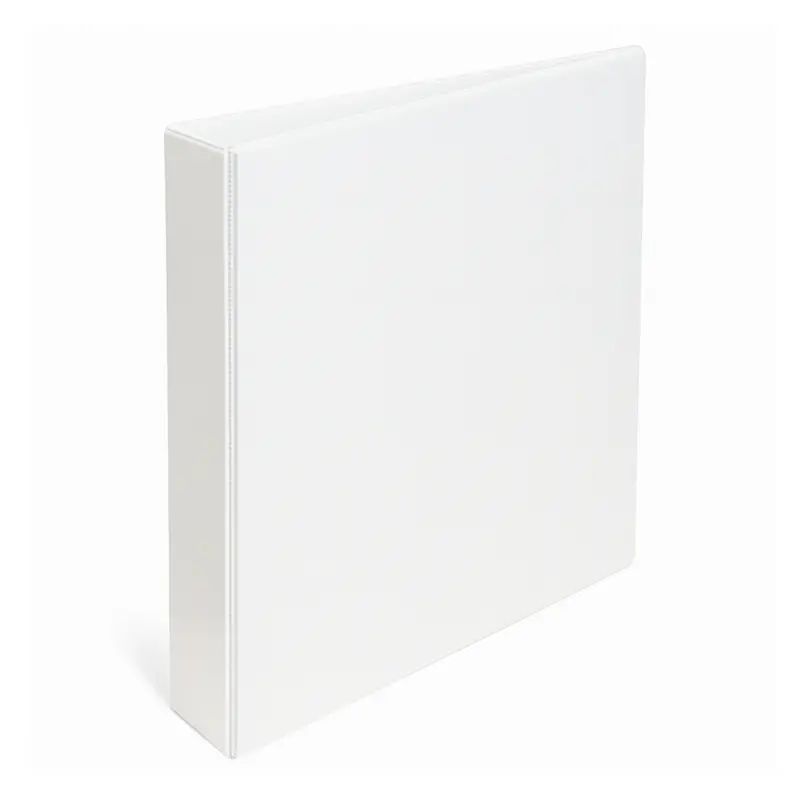 Carpeta 2 anillos A4 Blanca cubierta cristal, lomo de 30mm.