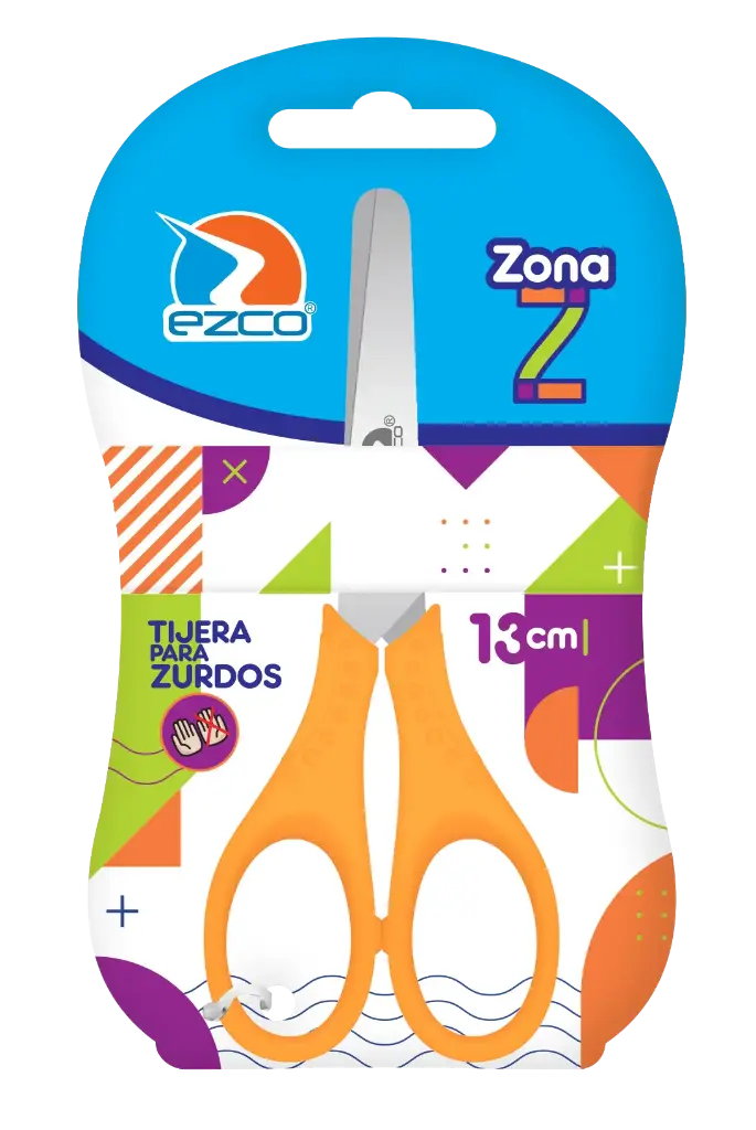 Tijera para zurdos 13cm. Ezco Zona Z, Blister x 1