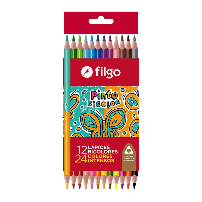 Lápices de colores Filgo Bicolor largos, de 12 = 24 colores