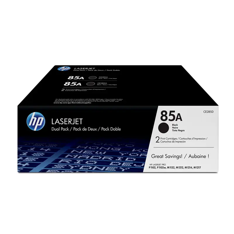 Toner Original HP 85A CE285AD, pack de 2 toners