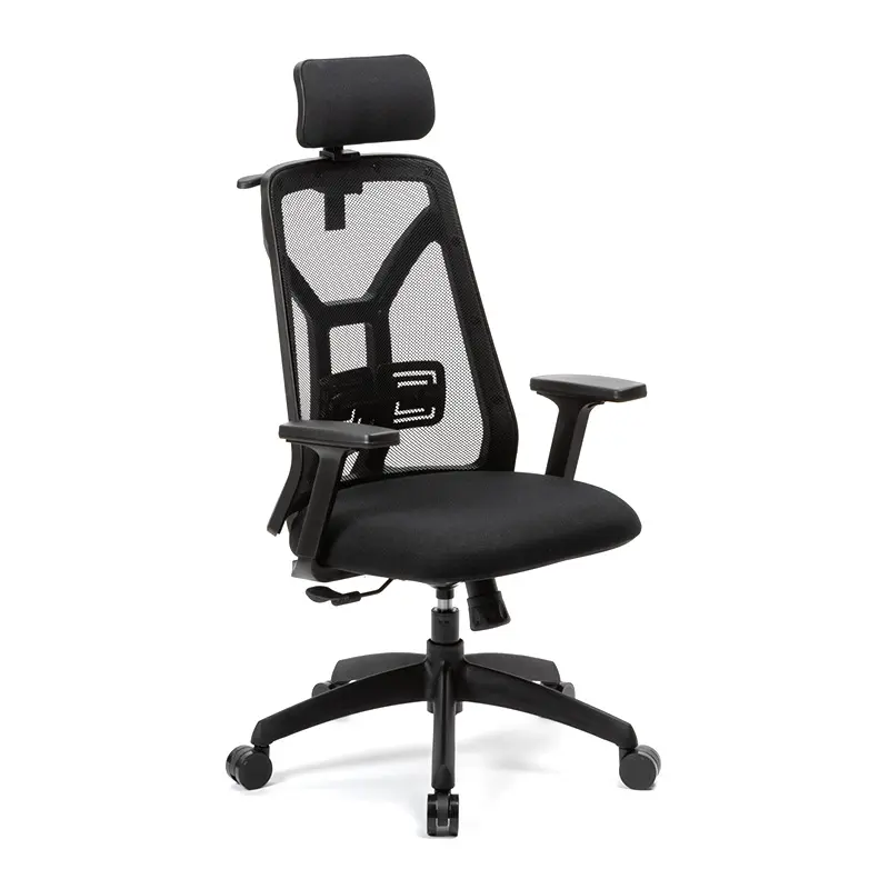 Sillón Ergonómico C/Brazo + Cabezal Synchro negro Tokio