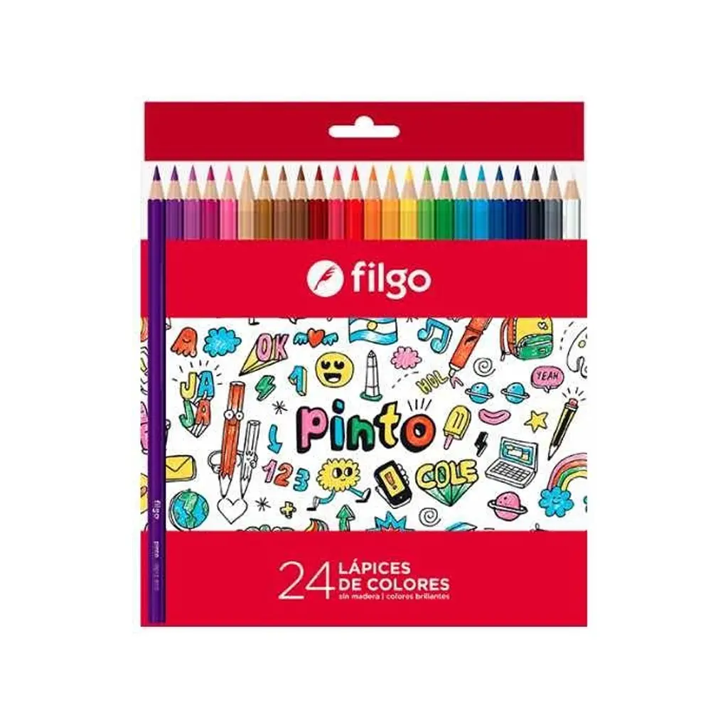 Lápices de colores Filgo largos, de 24 colores 