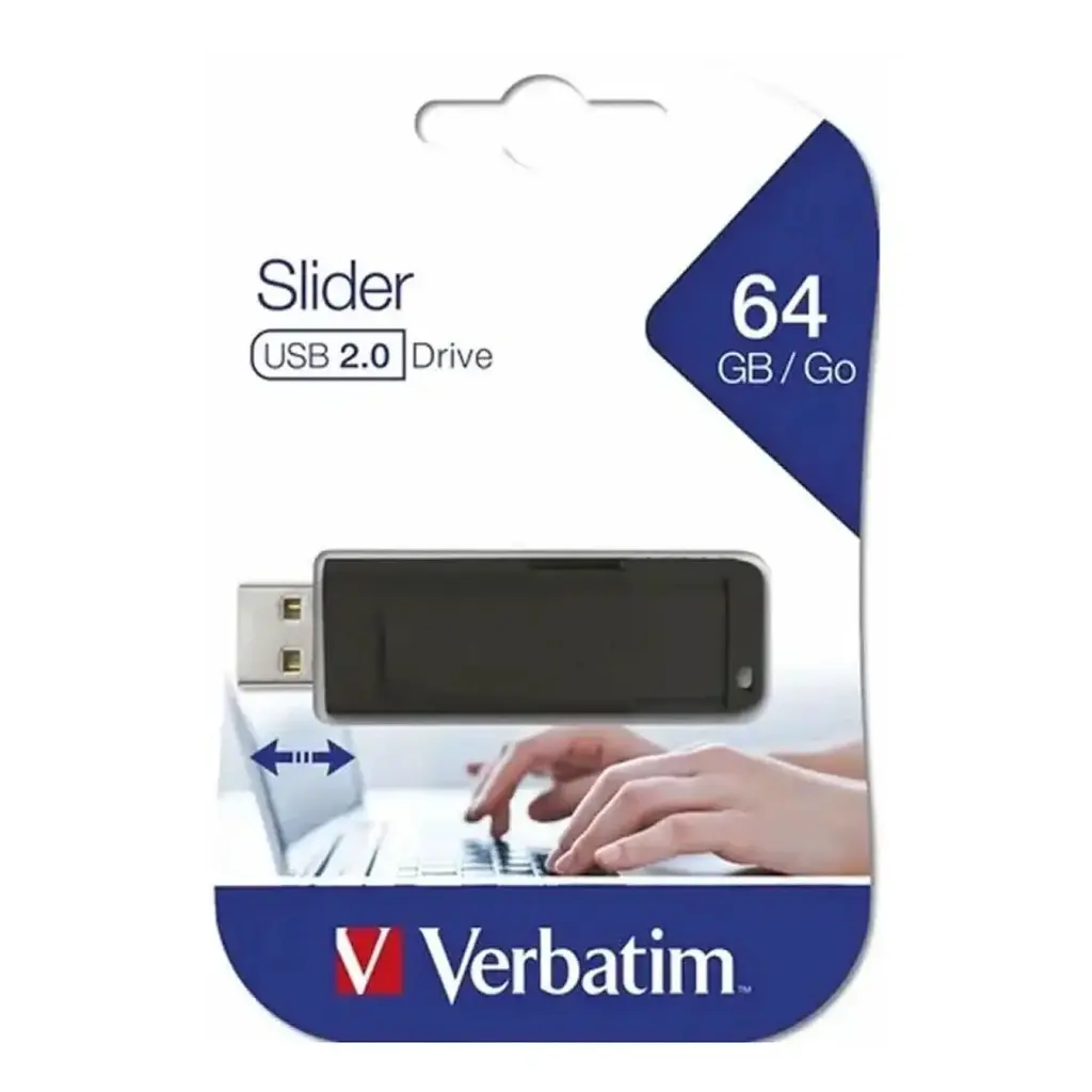 Pen drive 64GB Verbatim Slider Negro 2.0