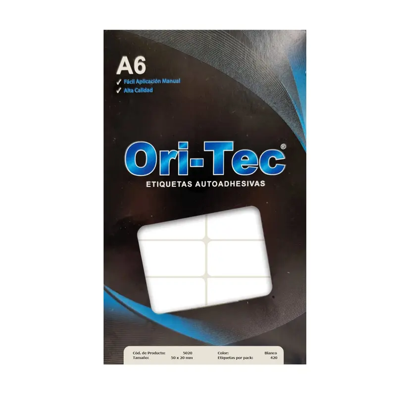 Etiquetas Orion A6 2 x 5cm. Caja de 420 etiquetas