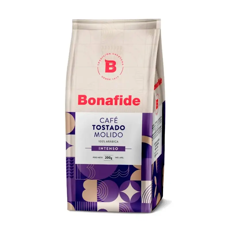 Café tostado intenso Bonafide, pack de 200g.