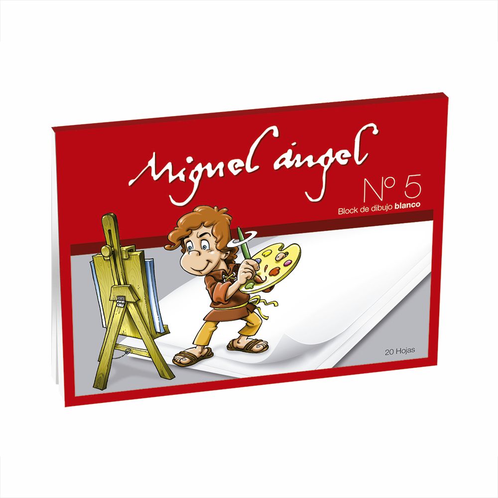 Block de dibujo Miguel Angel N°6, 20 hojas lisas blancas