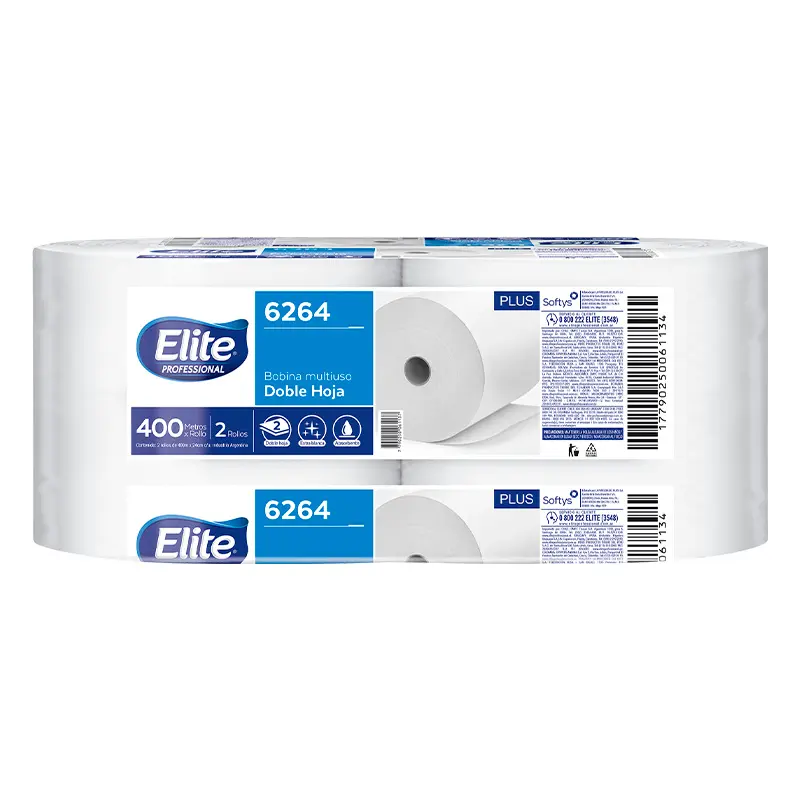 Servilletas blancas Elite DH 6264, DH, Rollo de 24cm. x 400mts. x2