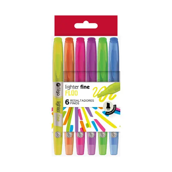 Resaltador Fino Filgo Lighter Flúo surtido x 6