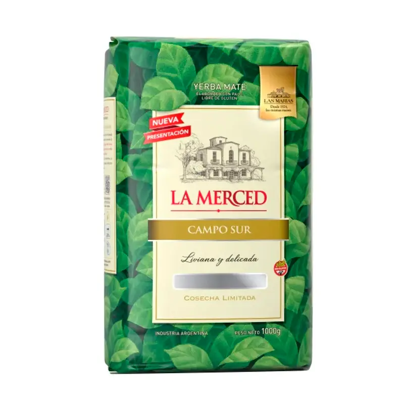 Yerba mate La Merced Campo Sur, pack de 1kg.